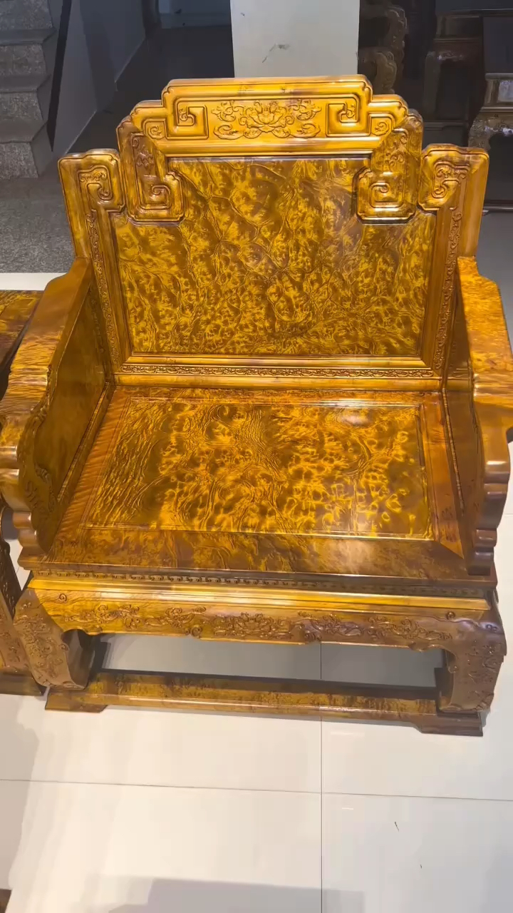 黄金樟西番莲国宾独板沙发十三件套整套坐板后背板大茶几全独板百年成