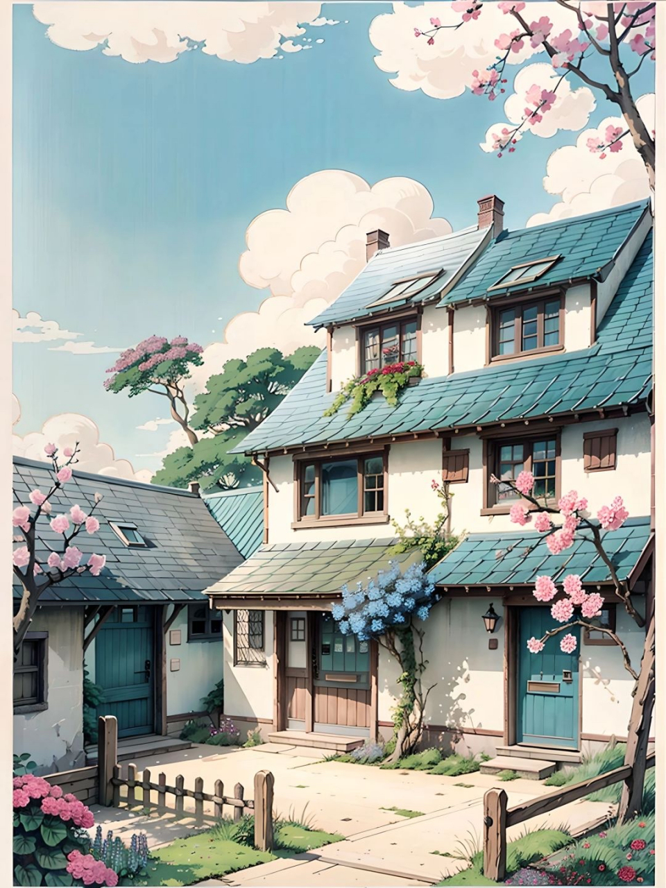 "有个小院,有你有我,一半烟火一半浪漫"#ai共创计划# #ai绘画# #庭院