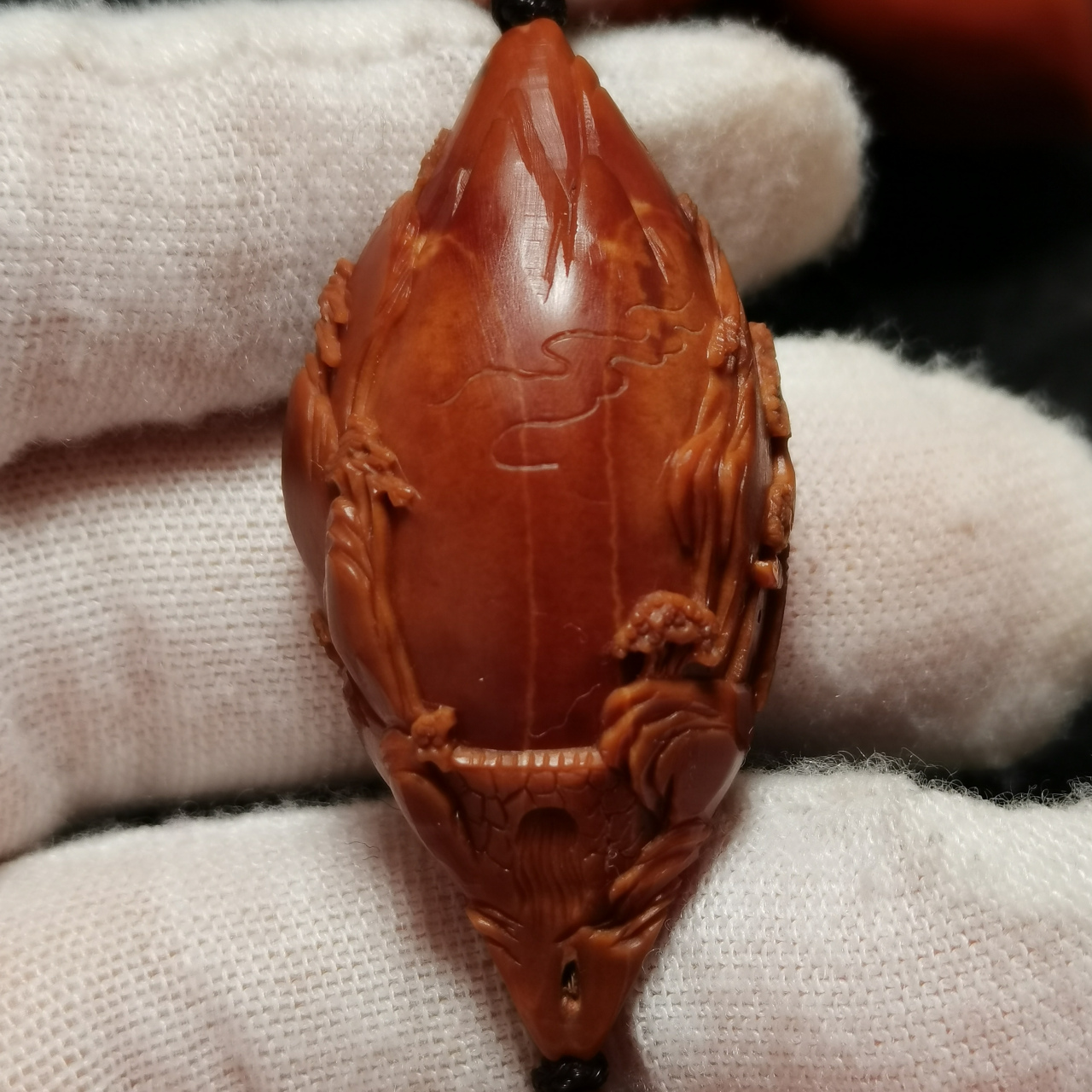 橄榄核雕梅林大榄风景山水手工艺品