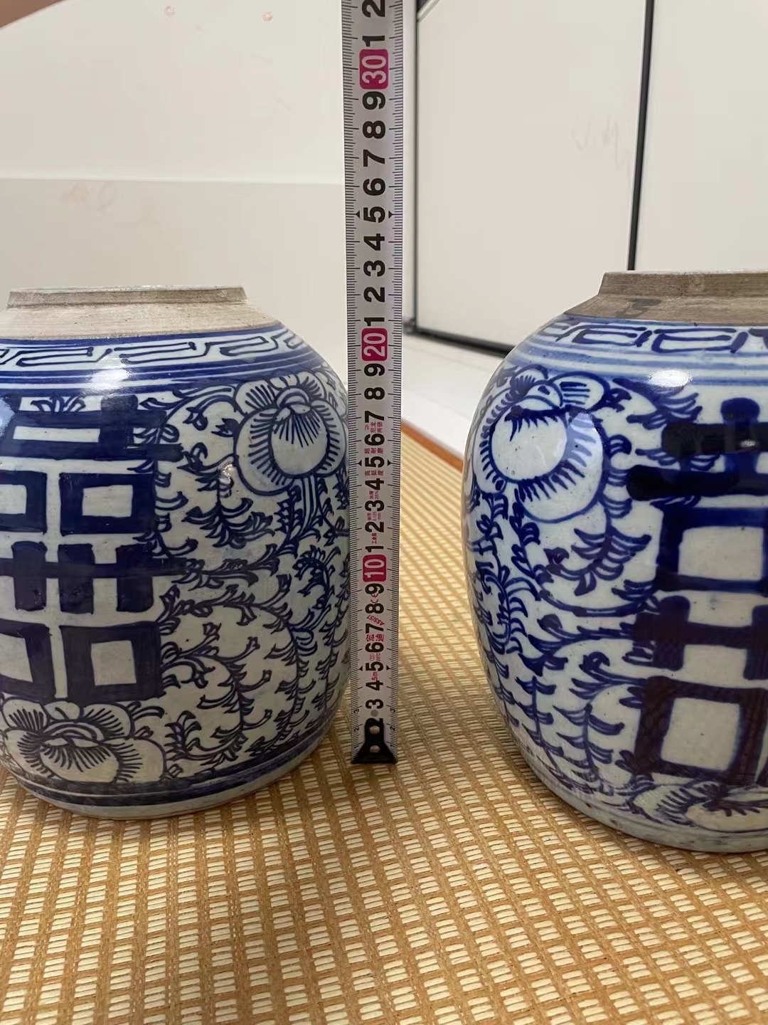 全品晚清喜字罐一对,赵豪侠瓷器欣赏