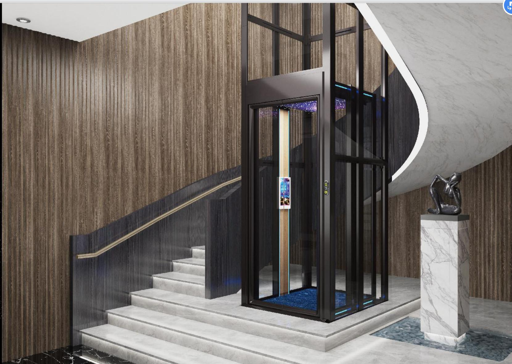 楼梯中间安装别墅电梯私人定制方案
