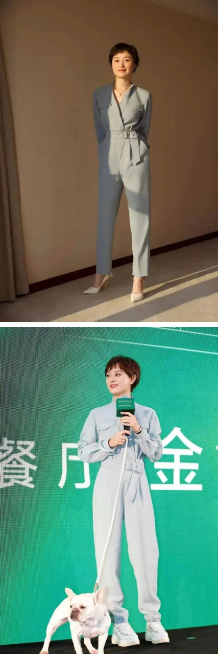 同样是浅蓝色连体衣,孙俪和吴越却穿出了不同的韵味.