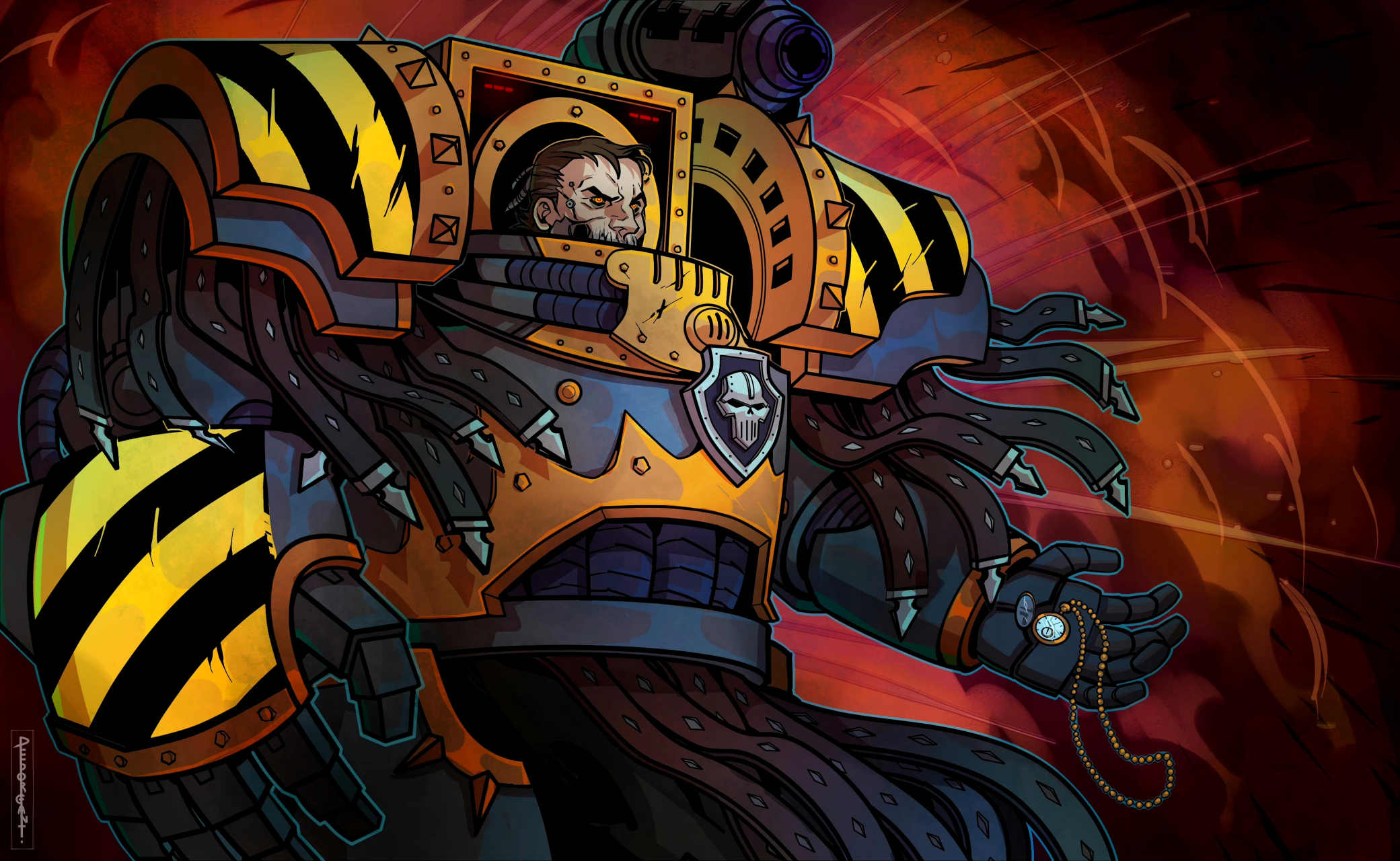 《战锤》系列角色插画,描绘了来自不同地区的军团战士,他们的服饰和