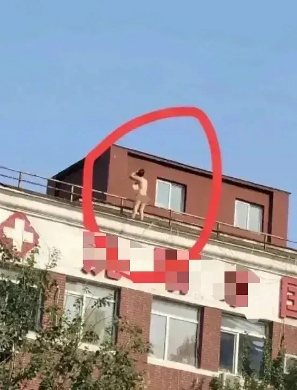 昨日上午,一个年轻女子登上了沈阳市的一座医院楼