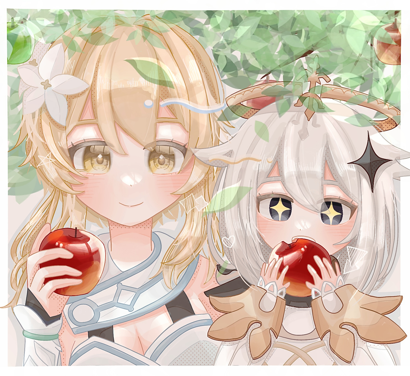 荧妹&派蒙好可爱[awsl] 画师:haruまき#二次元美图# #我爱二次元