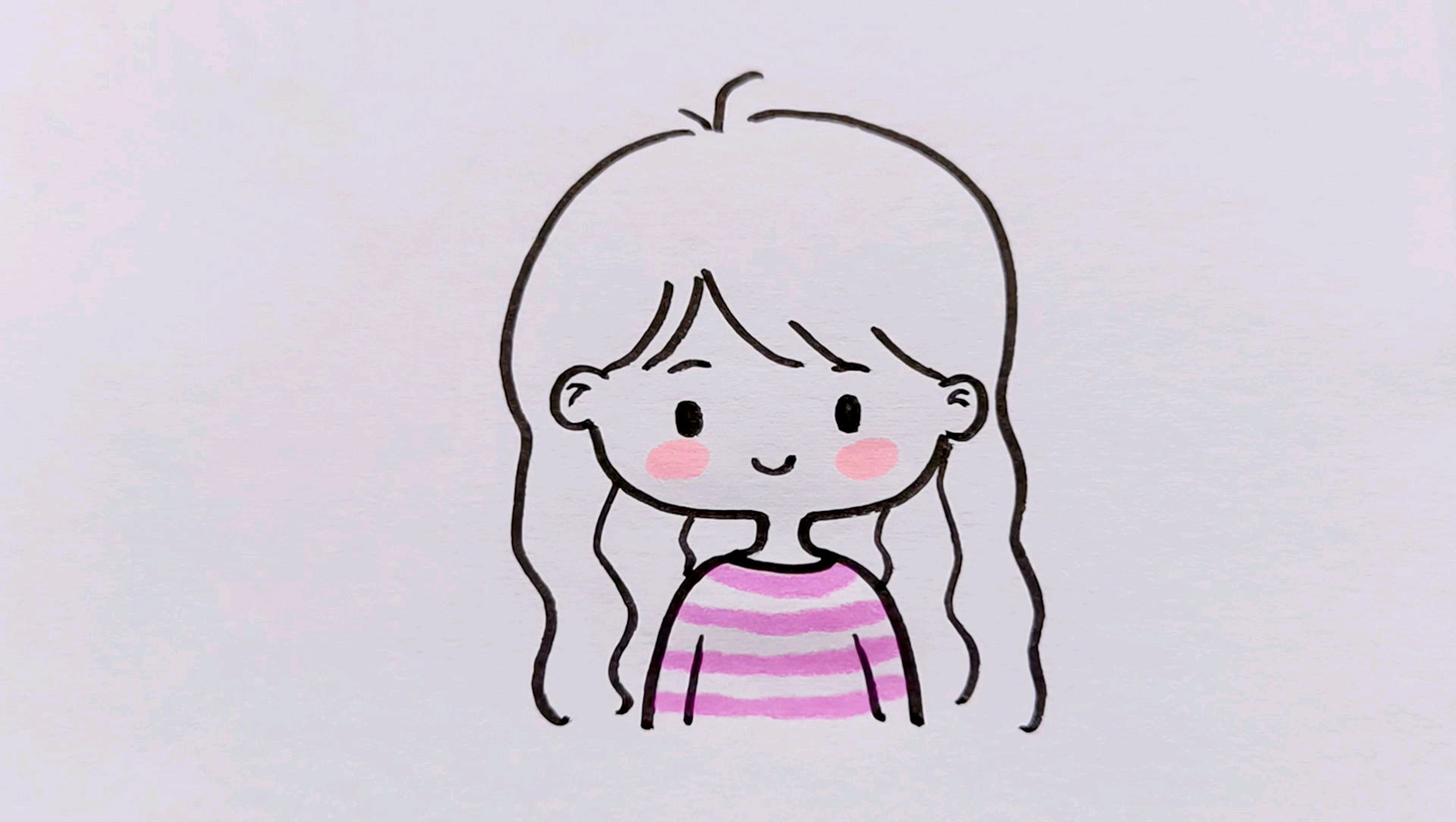 超简单的小女孩头像画法,给你的闺蜜画一个吧