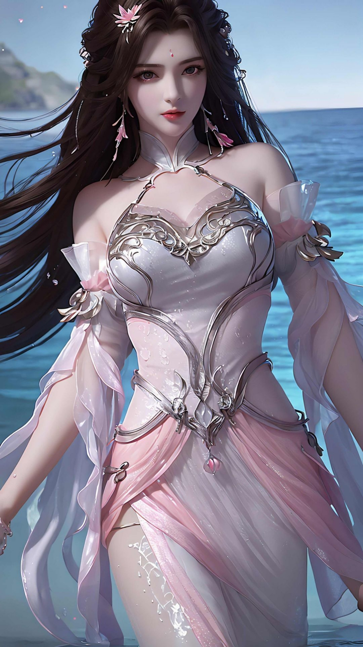 国漫女神高清壁纸:晚霞下的草坪上,我躺在上面看着成双成对的人们陆