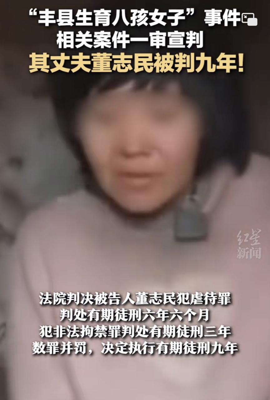"丰县生育八孩女子 事件,相关案件一审宣判 其丈夫董志民被判九年!