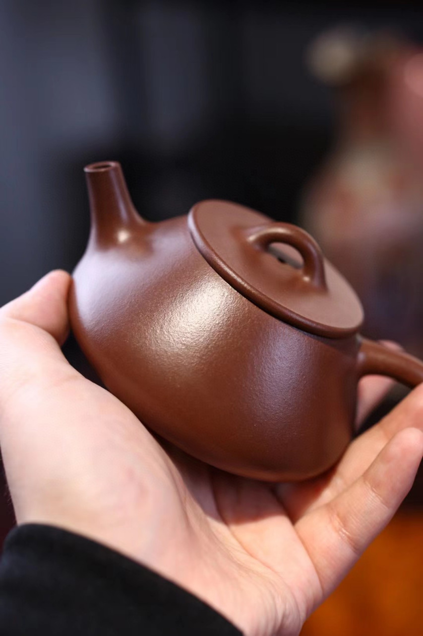 平盖石瓢|优质底槽清|180cc|全手  桥型钮古韵精致,直流挺拔,平顶式