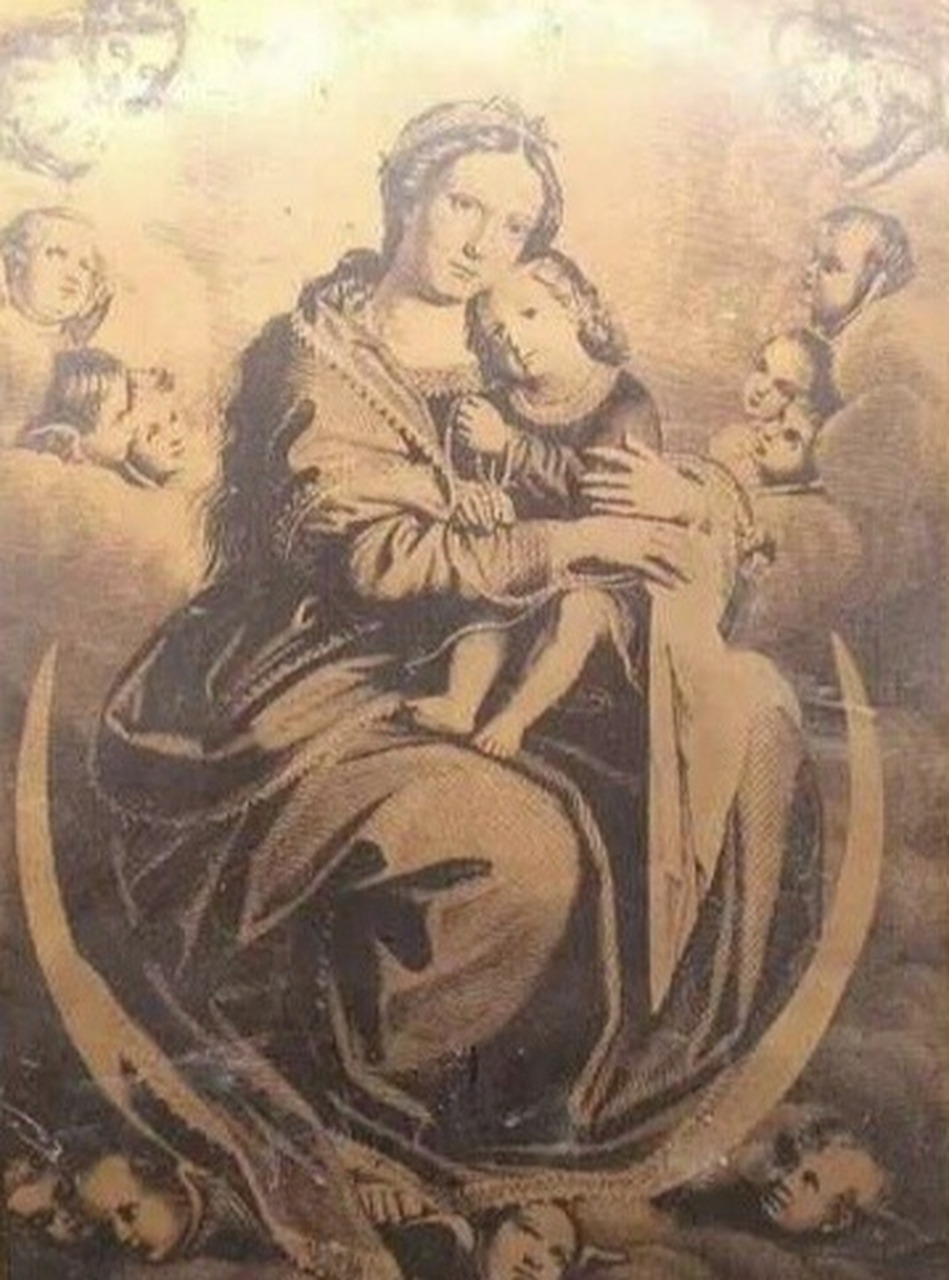 十七世纪～西洋古典人物版画大师作品欣赏～《母女深情》.