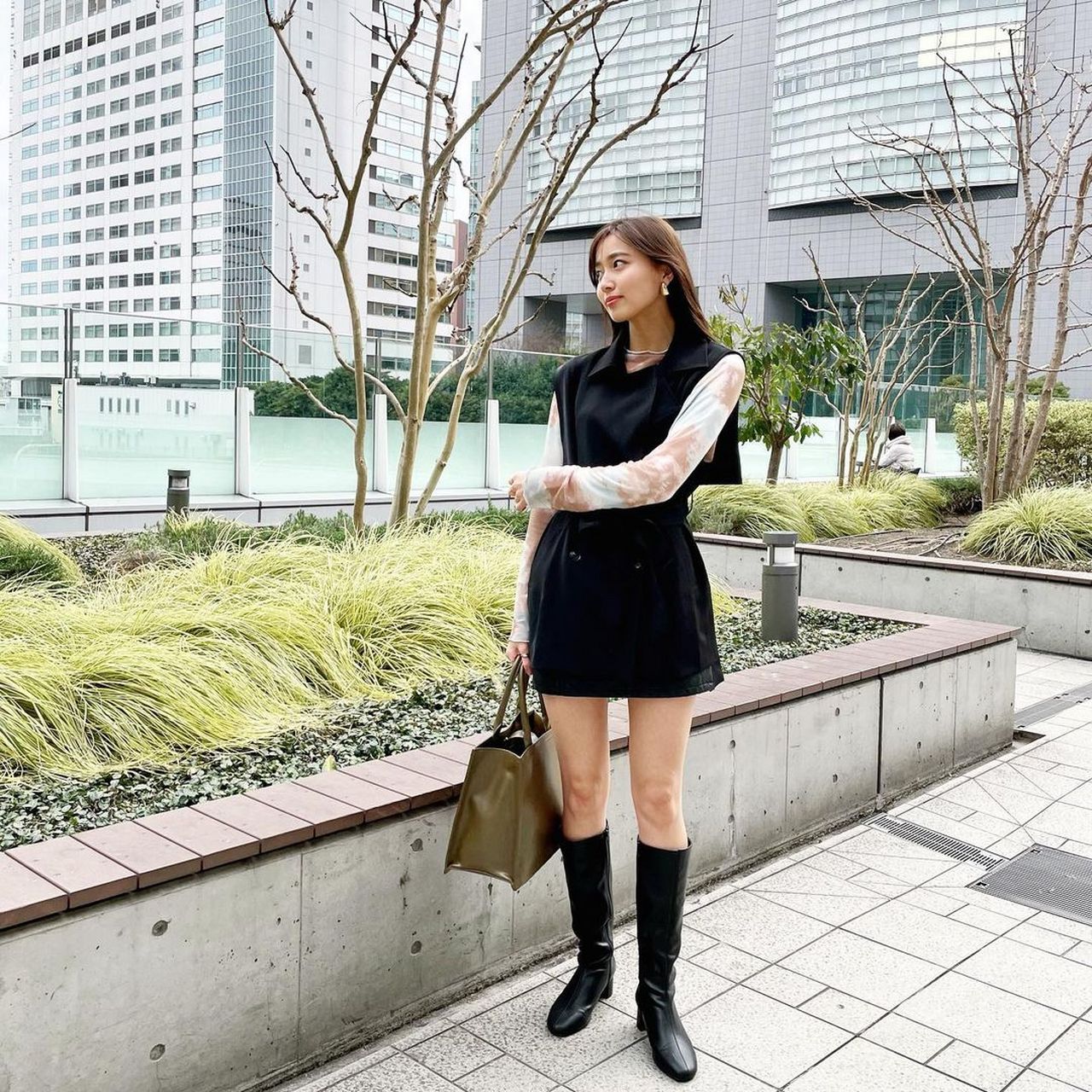 轻熟女长筒靴穿搭分享