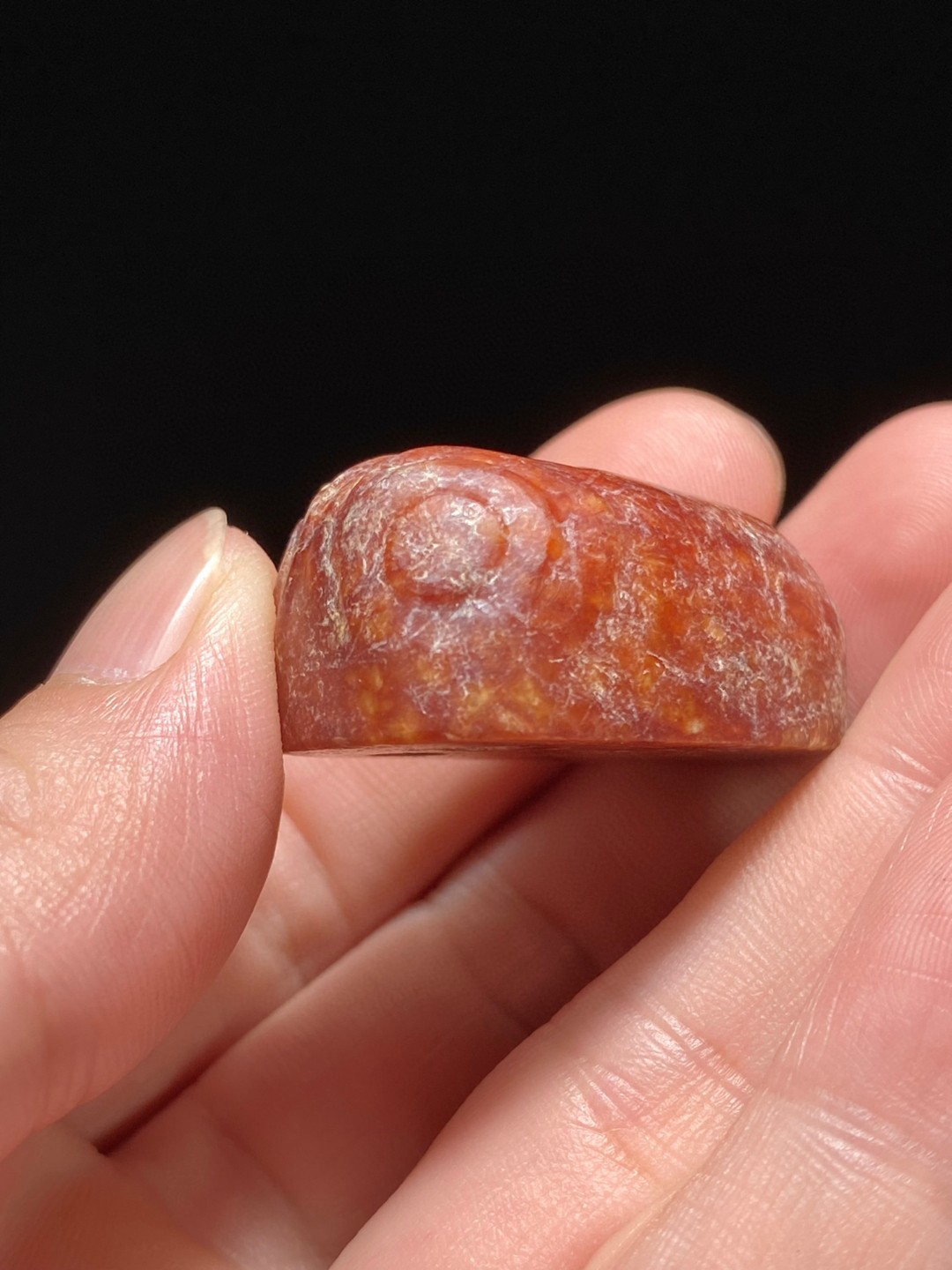 文化期 红沁 玉蚕 玉蝉蛹 把件 挂件