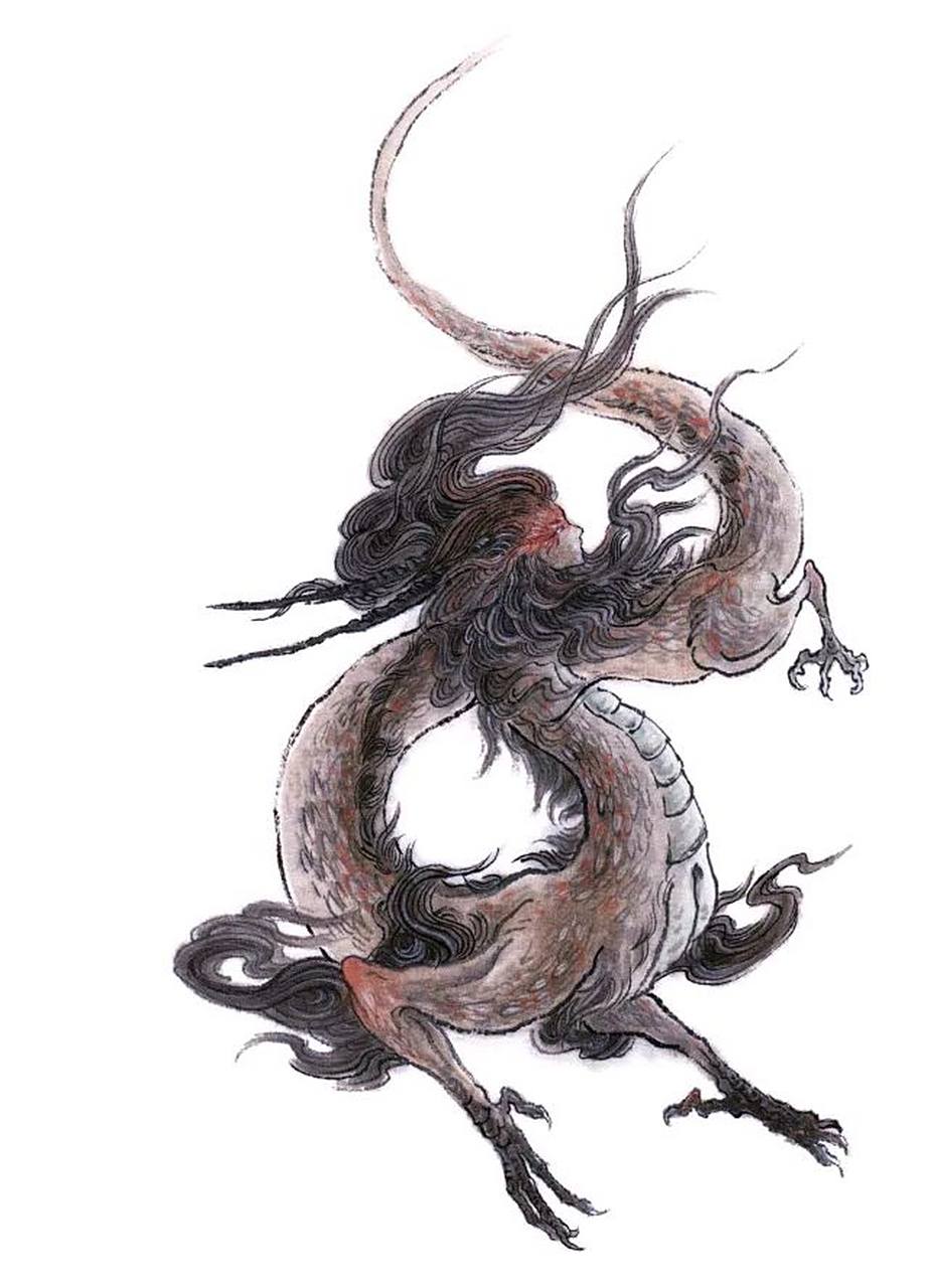 龙身人面神 南次三经山系有十四座山,这些山的山神都是龙身人面模样