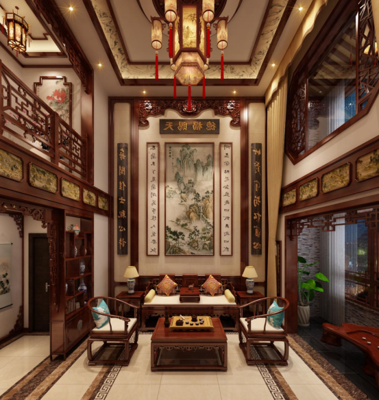 安徽中式古典装修客厅案例合集——高雅脱俗