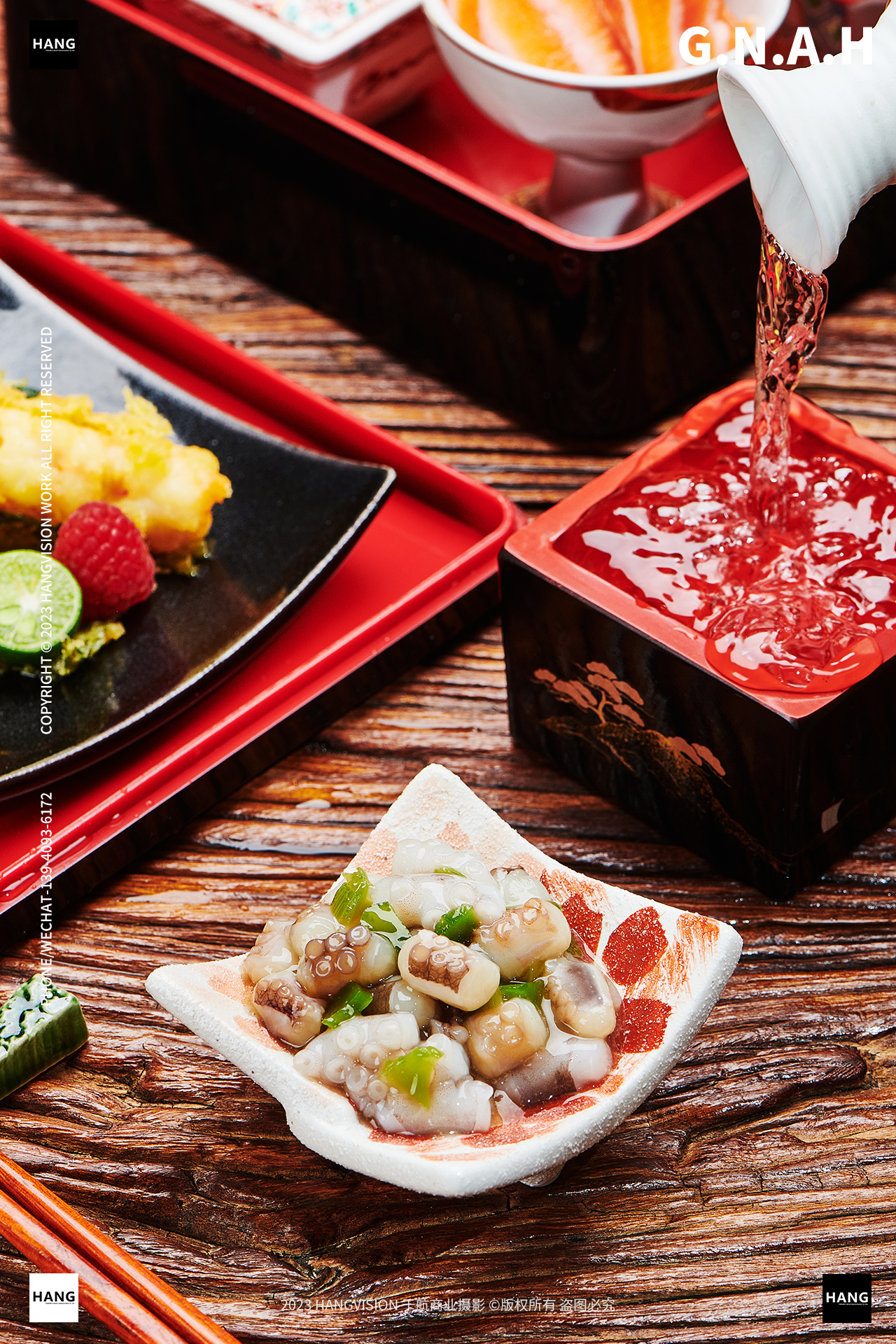 大连产品美食拍摄麻辣小海鲜芥末章鱼日本料理海鲜寿司