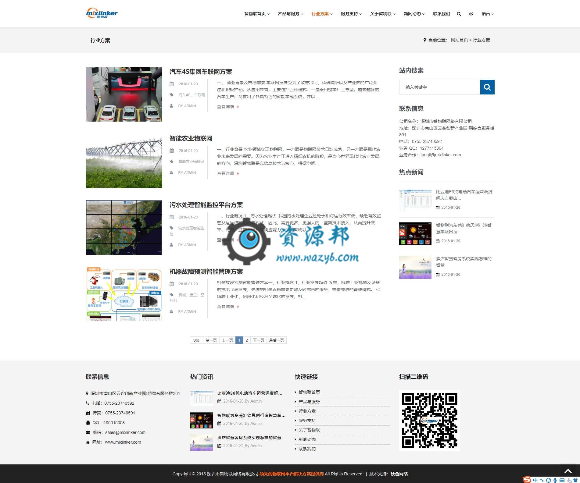 基于ThinkPHP框架开发的中英文HTML5响应式物联网科技企业网站PHP源码插图2