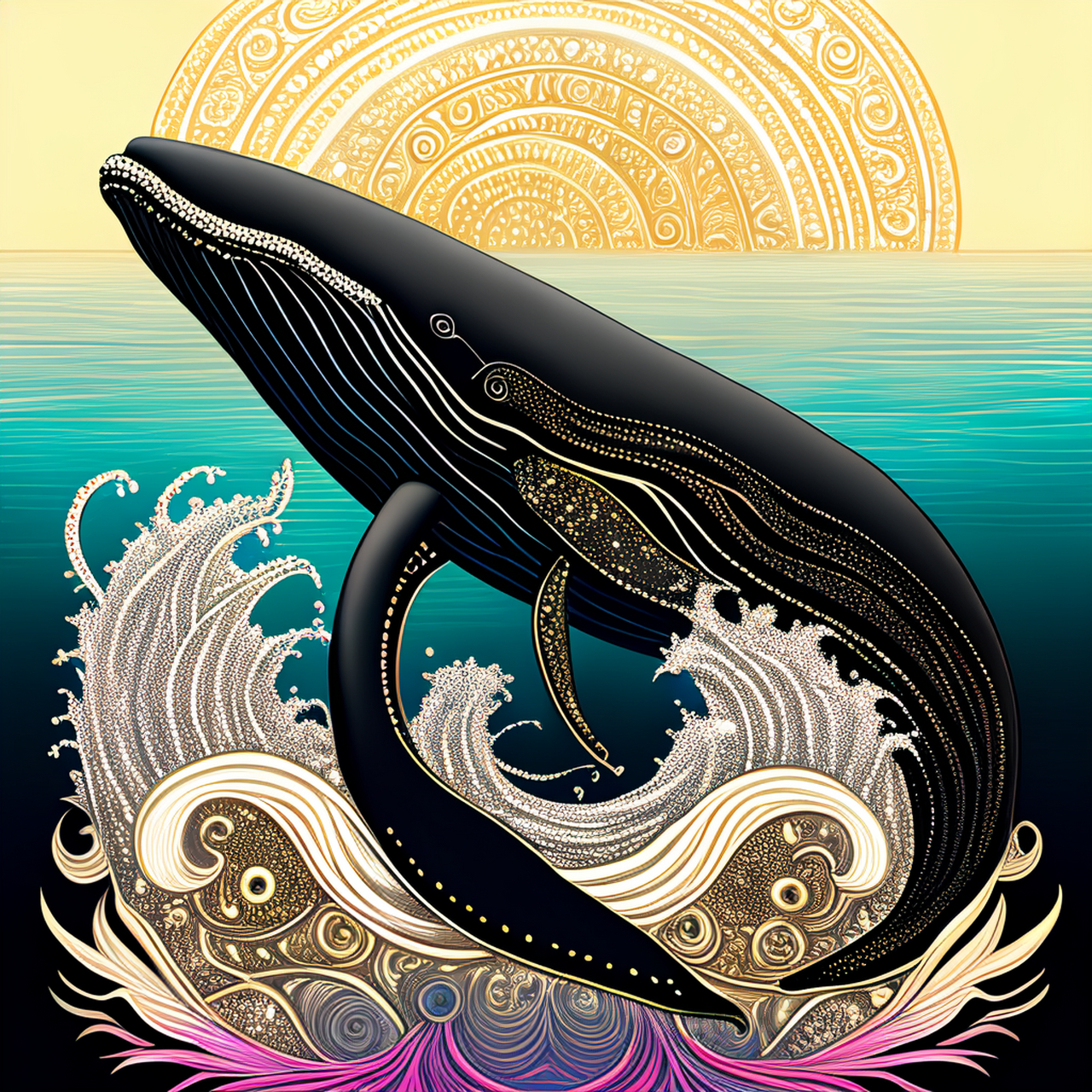 ai绘画作品--抽象画鲸鱼#ai绘画# #涂鸦一格ai绘画# #美术作品