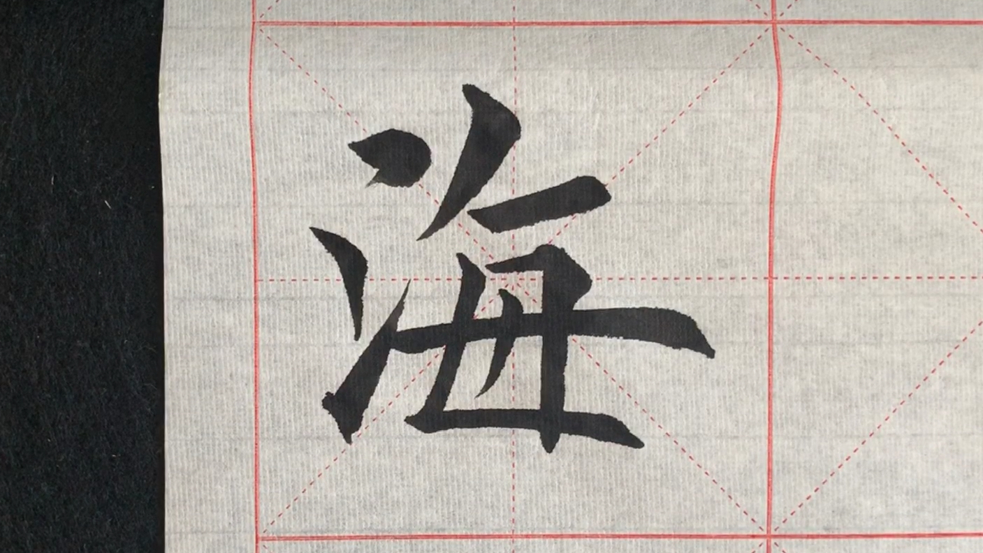 楷书:海阔天空,大海从鱼跃,天空任鸟飞,无拘无束也