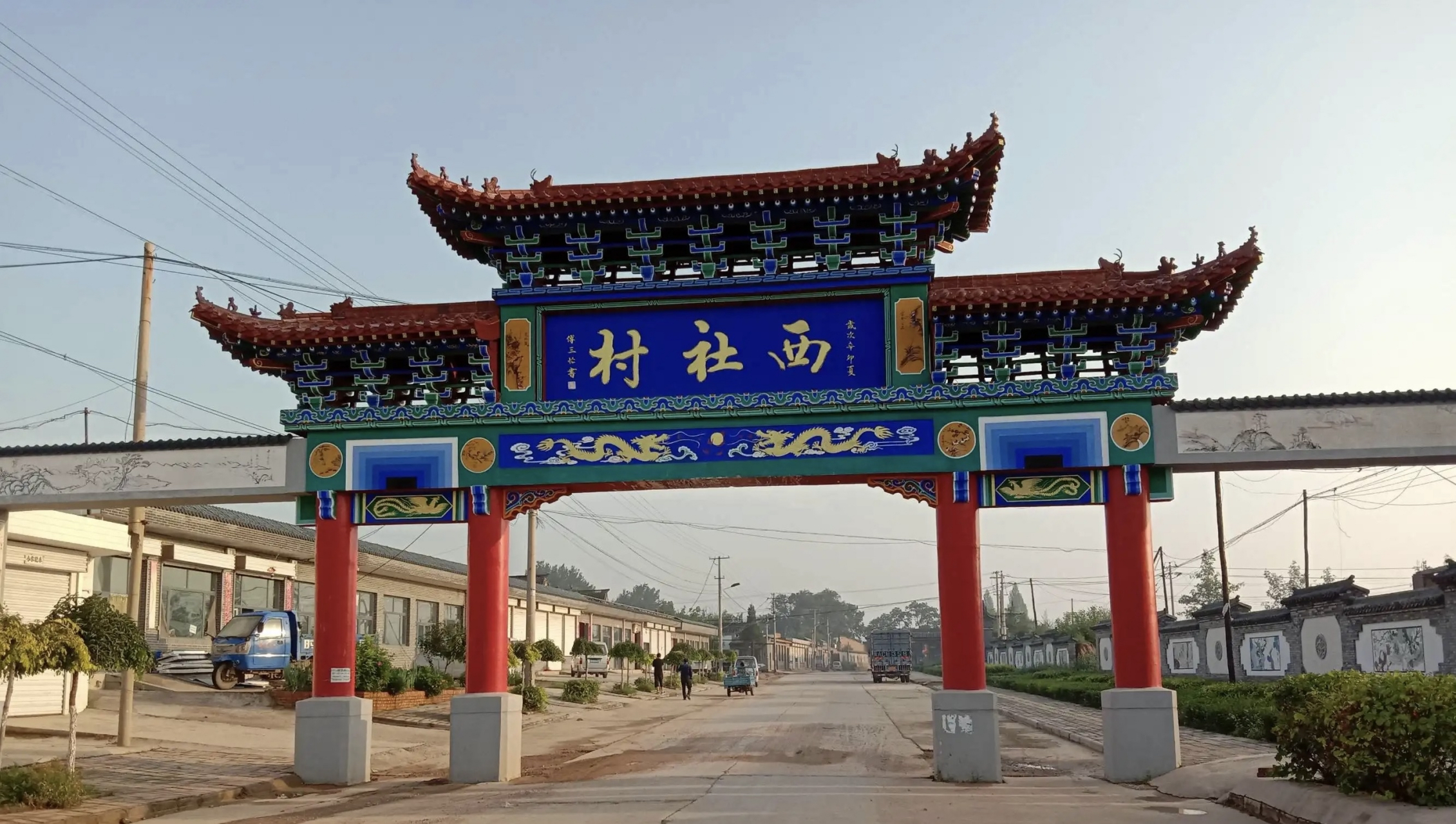 村口牌坊#村口牌坊# 村口门楼#村口门楼# 水泥仿古牌楼#水泥仿古牌楼