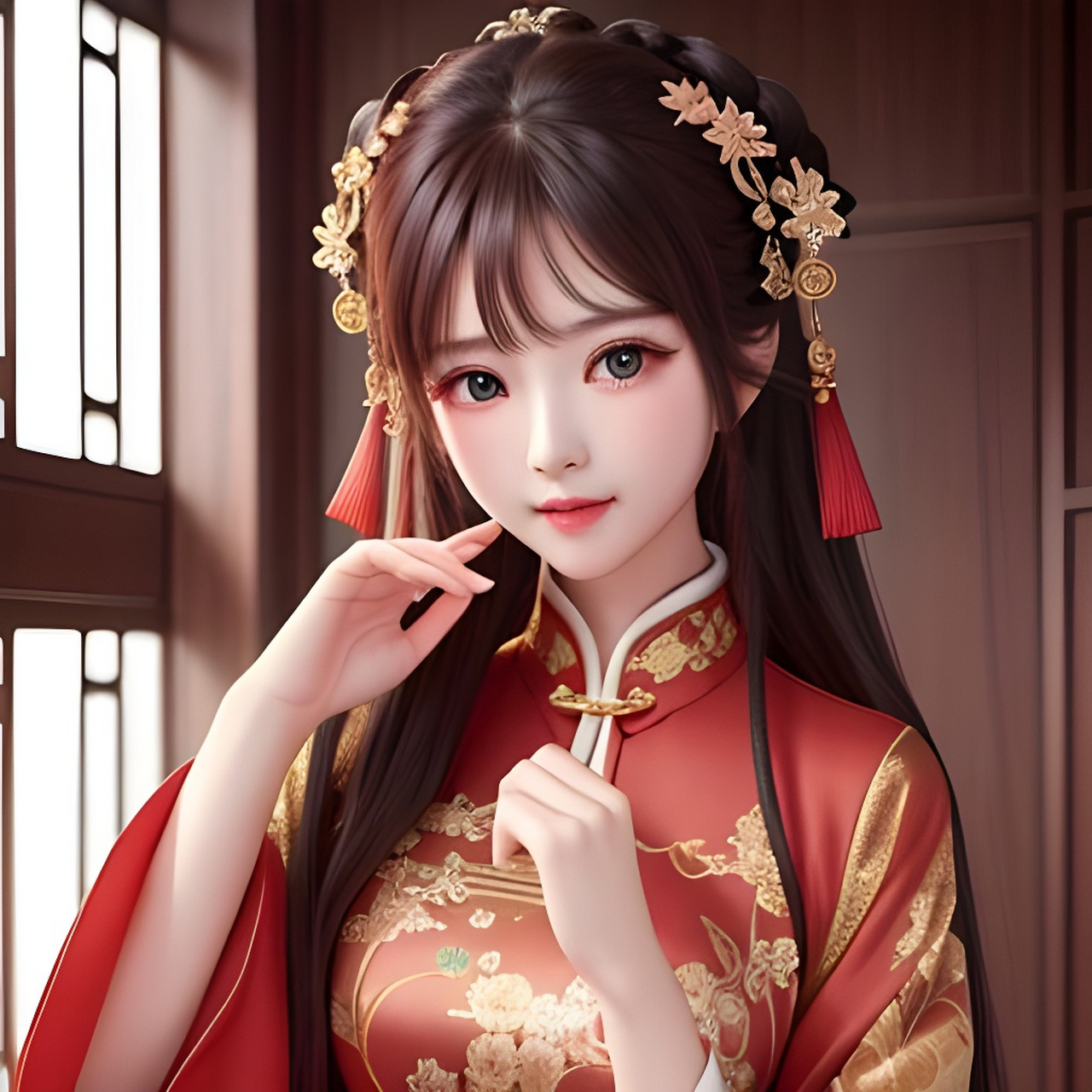 「古装新娘」[比心][比心] #超潜力新人创作营#  #二次元美图#  #ai
