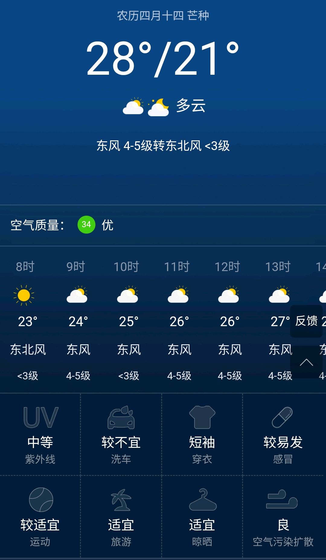 天津6月5日天气预报:今天风力较大,请注意防范