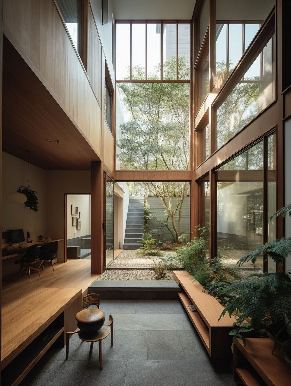 中式 | 天井小院|||一围一合之间 一庭一堂之内 	 中庭四角天井下,是