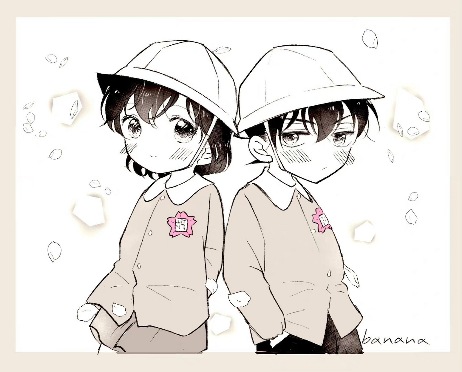 樱花班的记忆,新兰的神同步  twi :banana_no_mama  #经典动漫