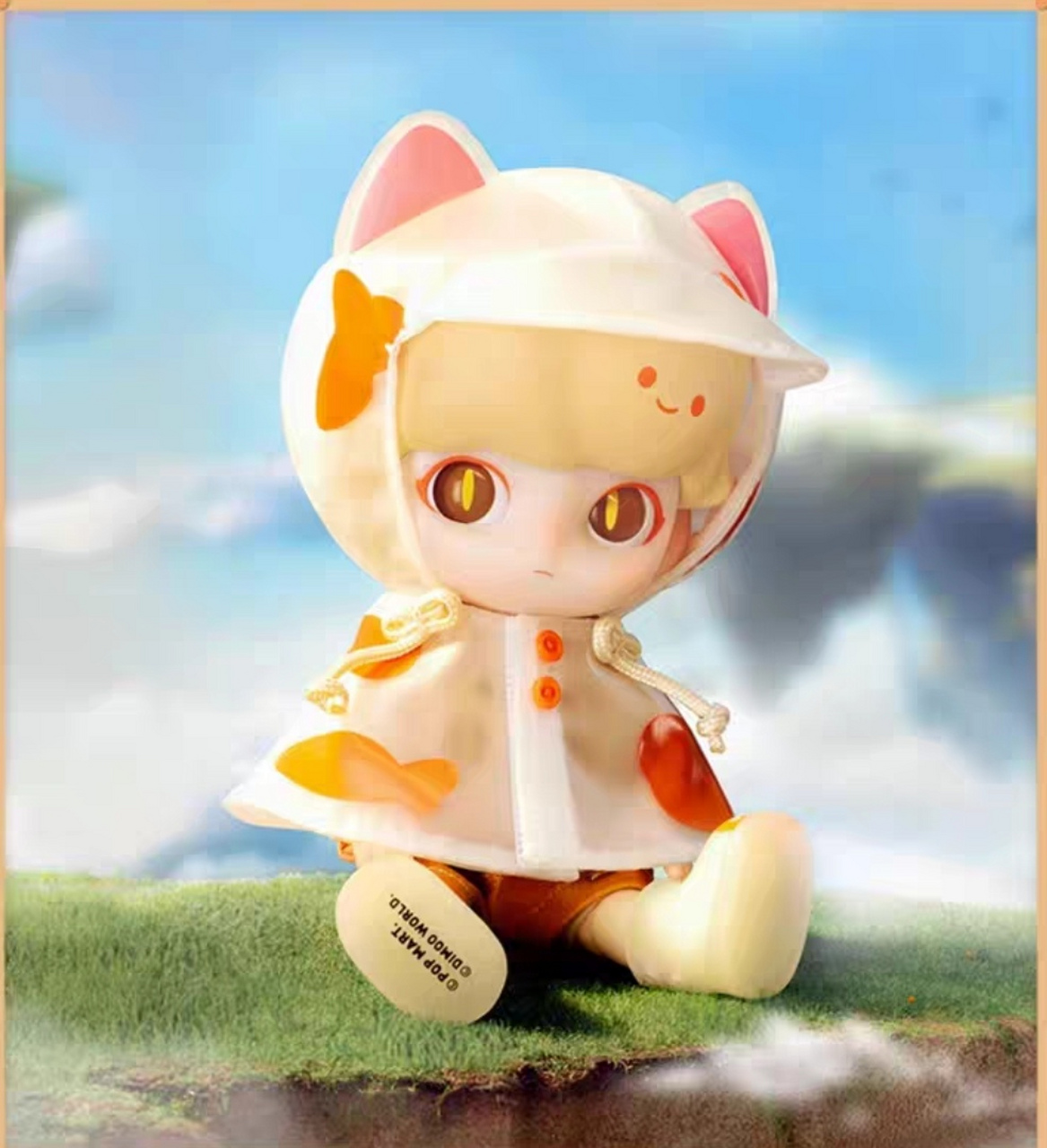 popmart 泡泡玛特 dimoo 雨衣小猫可动人偶可爱娃娃玩具礼物!