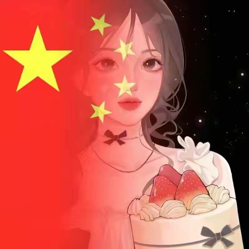 五星红旗头像迎风飘扬
