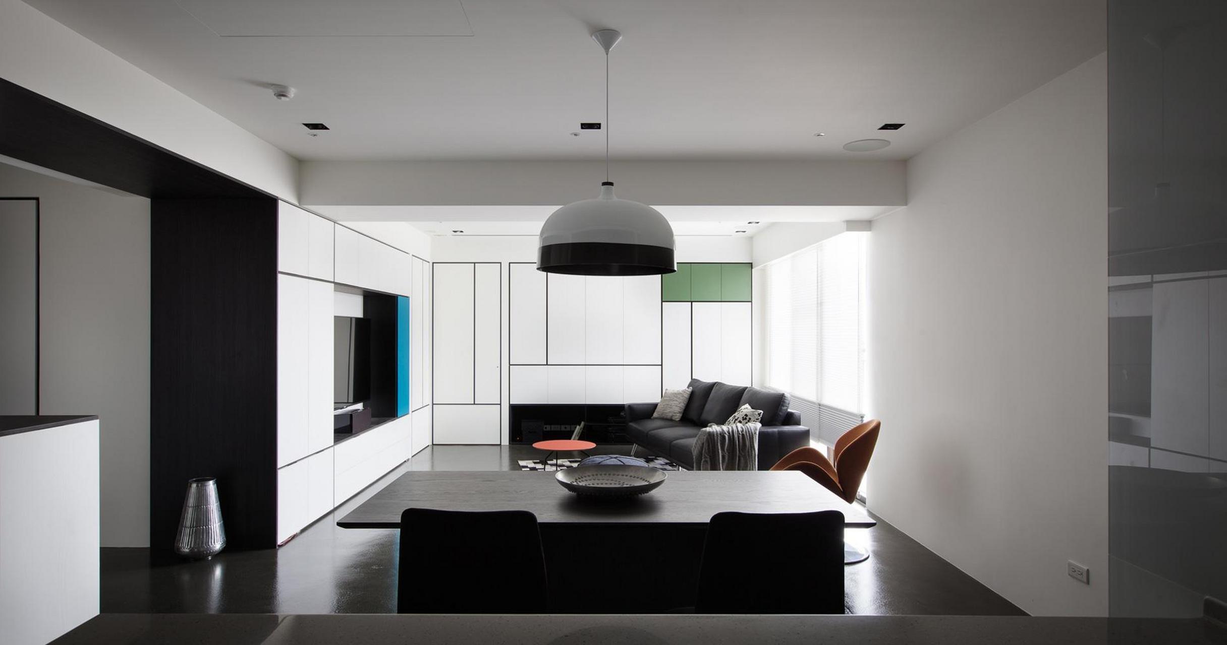 138平现代简约风客厅简单吊顶,彷佛漫画中走下来的家  #我在百度学