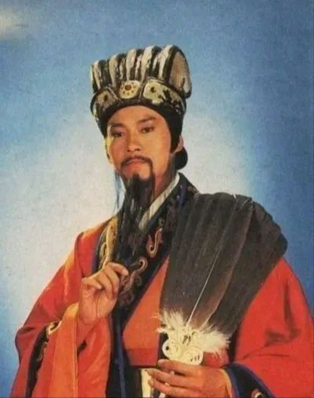 1985年,郑少秋在电视剧《诸葛亮》中饰演的诸葛亮的定妆照.