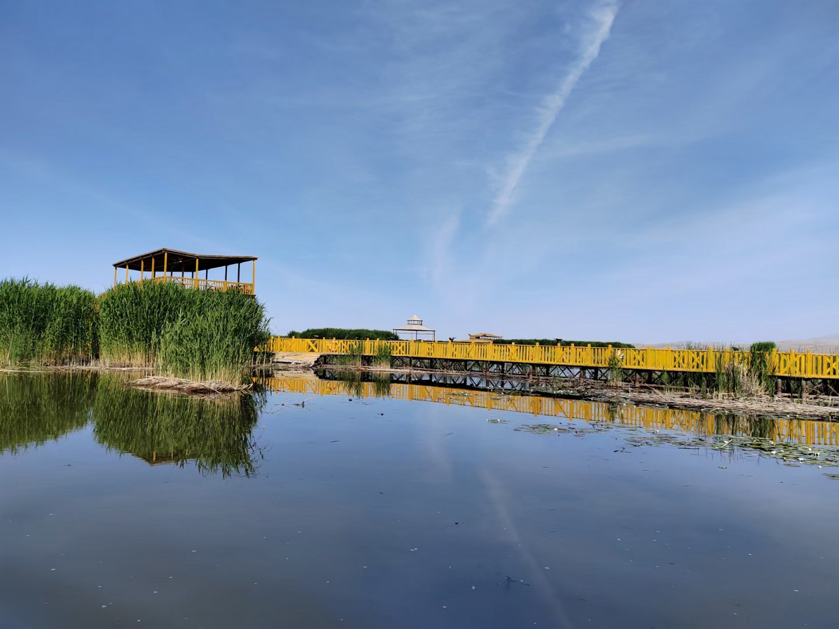 新疆库尔勒市博斯腾湖属于山间陷落湖,湖体分为大湖区和小湖区两部分