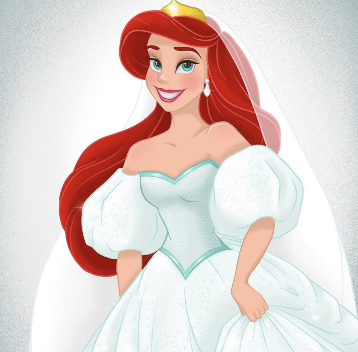 迪士尼公主穿上嫁衣图片
