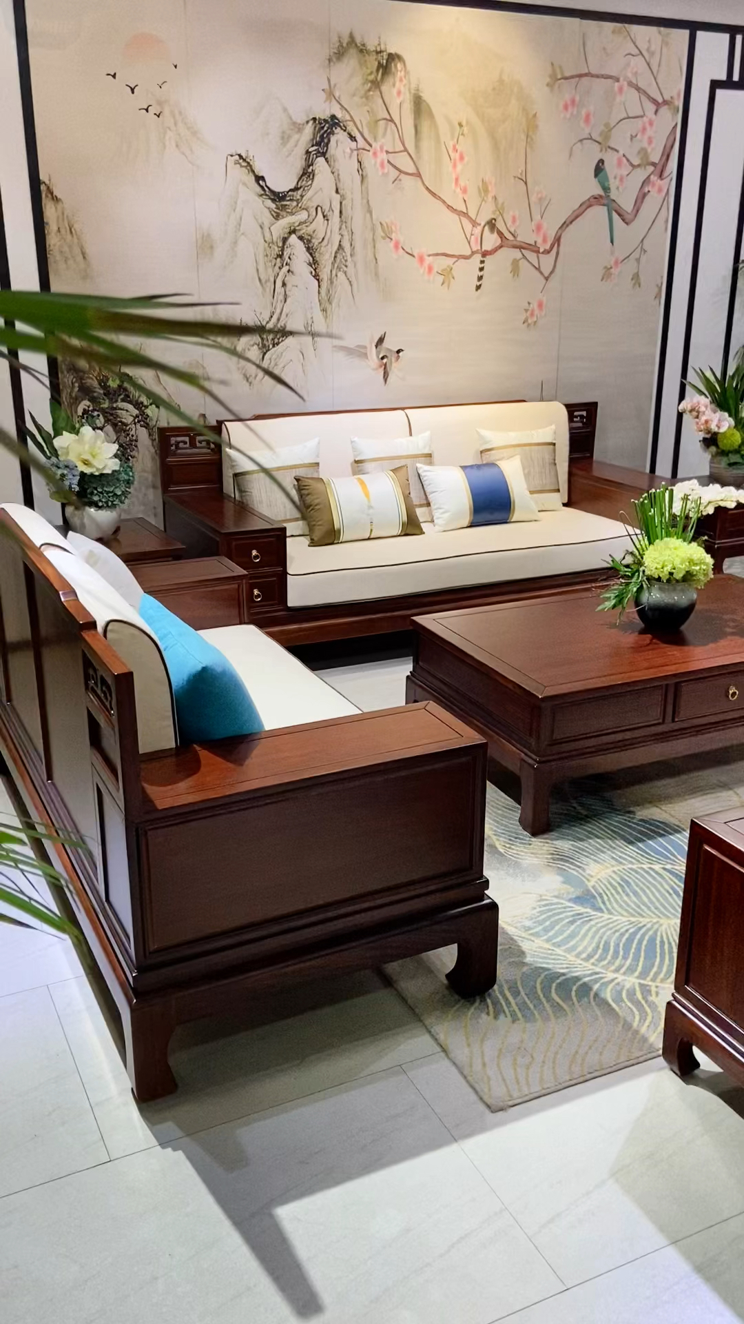 新中式家具实木沙发组合马蹄脚款实木沙发