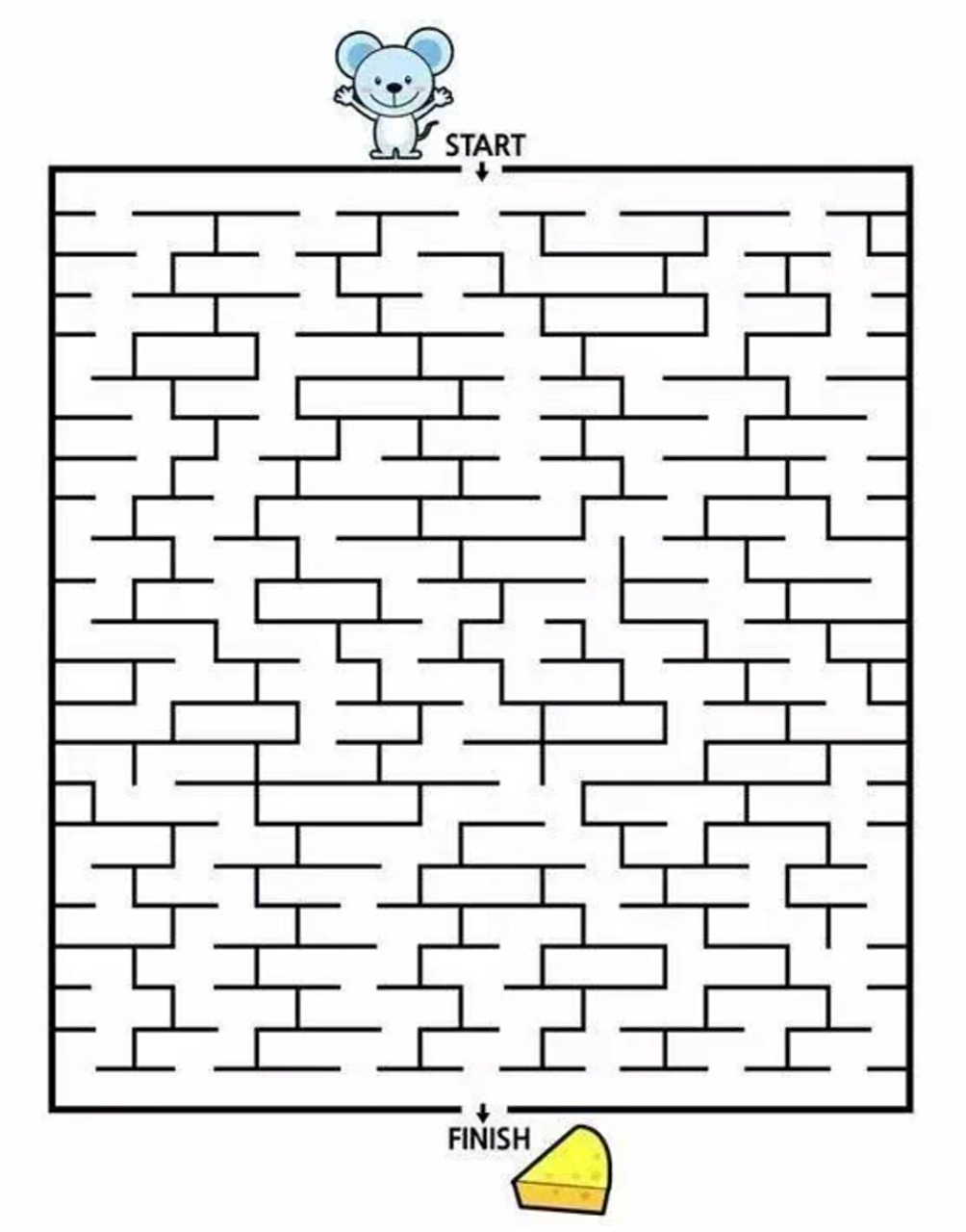 走迷宫挑战[并不简单][并不简单] 你能帮小老鼠吃到奶酪吗[喵喵][喵喵