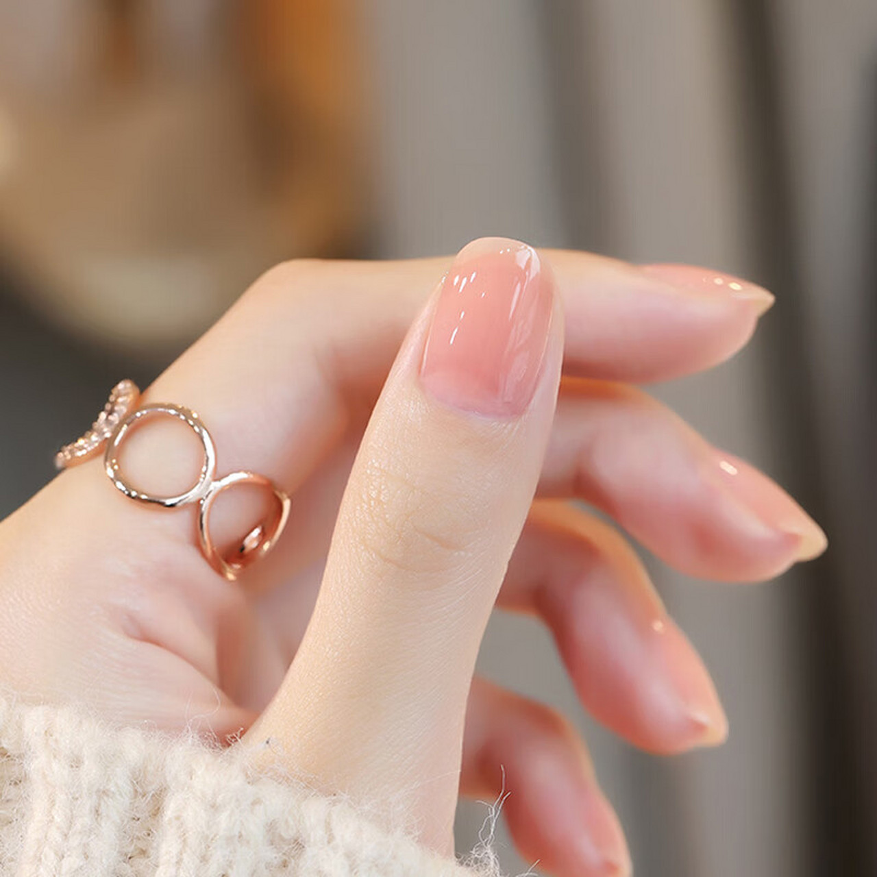 sweet color无味环保指甲油免烤果冻裸粉12ml 淡粉色美甲油不可撕拉