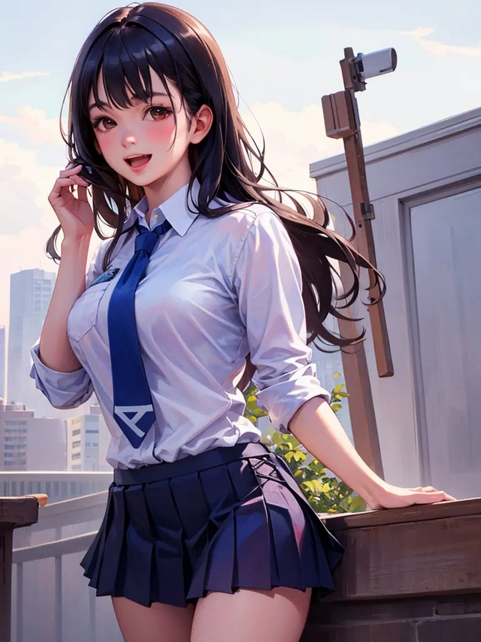 每天都开朗乐观的学妹.#二次元# #美女# #ai绘画