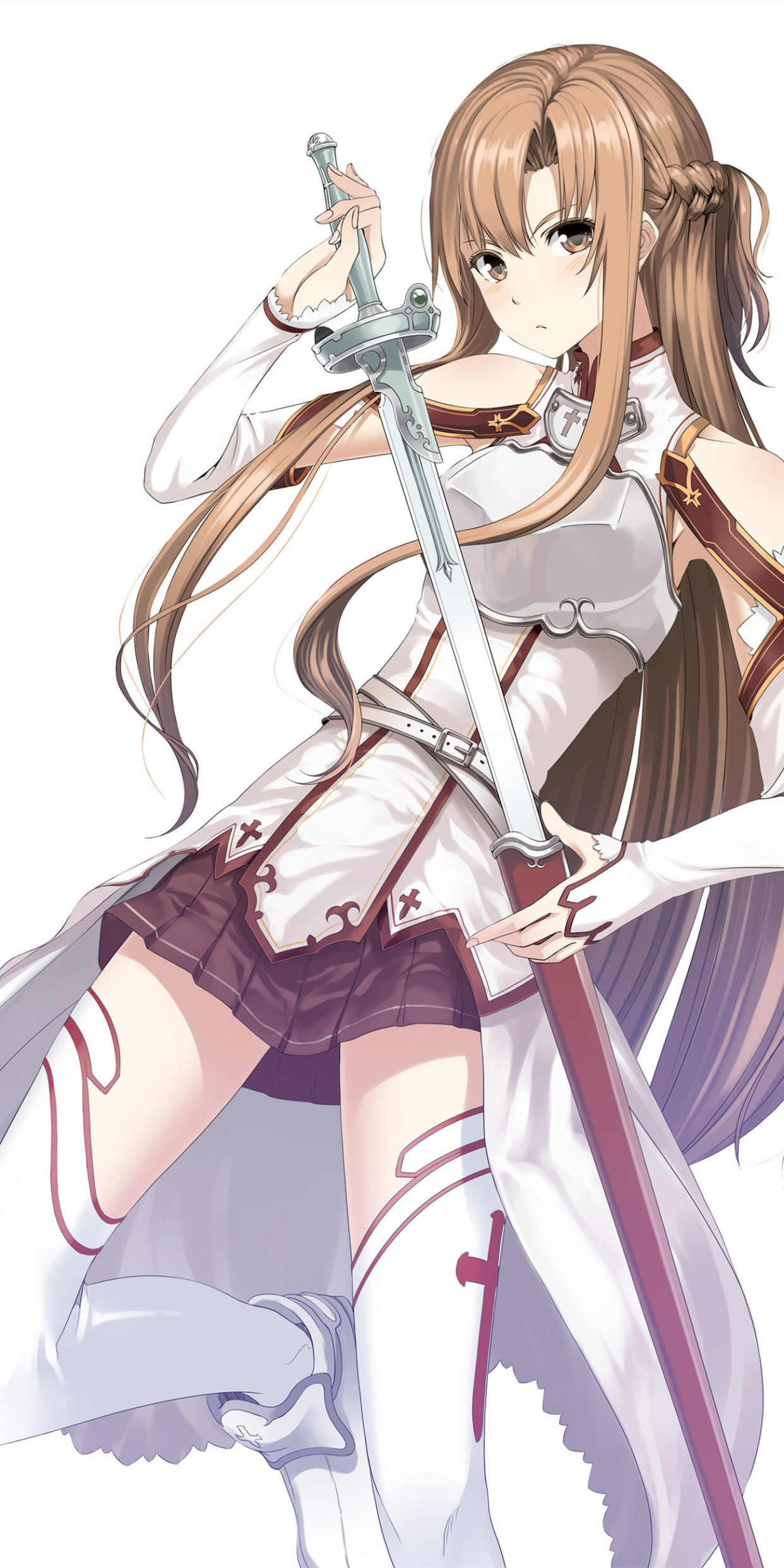 《刀剑神域》结城明日奈,有好看的灵魂和有趣的灵魂,全面屏壁纸