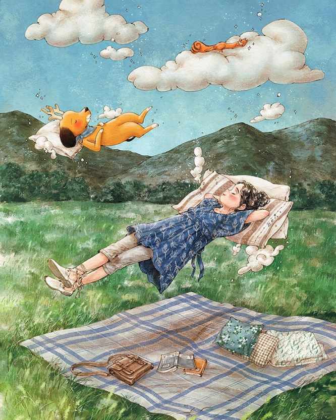 aeppol|森系女孩水彩插画