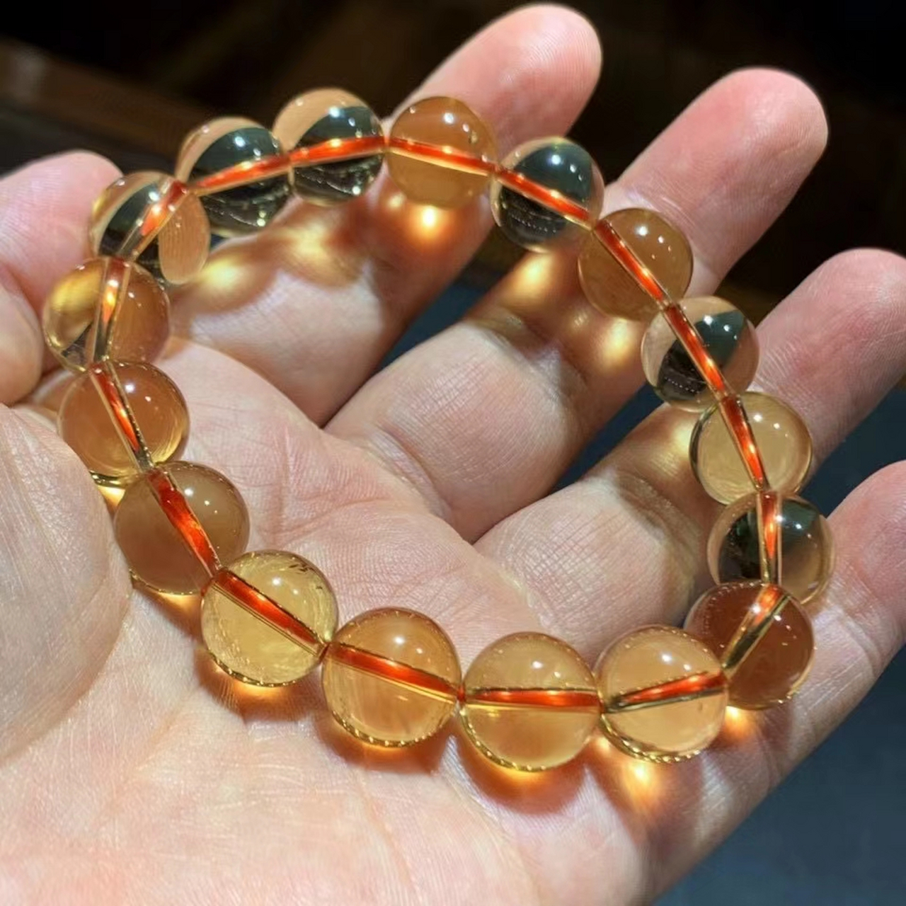 天然巴西黄水晶手串 招财必备!晶莹剔透!#黄水晶手串