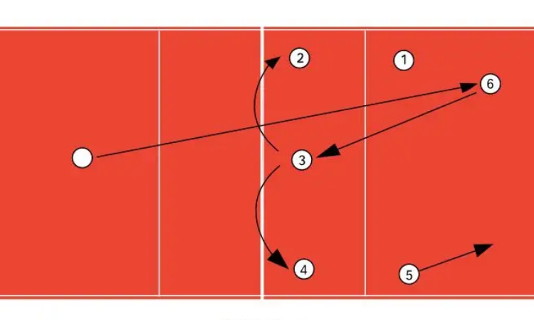 排球中一二进攻战术图图片