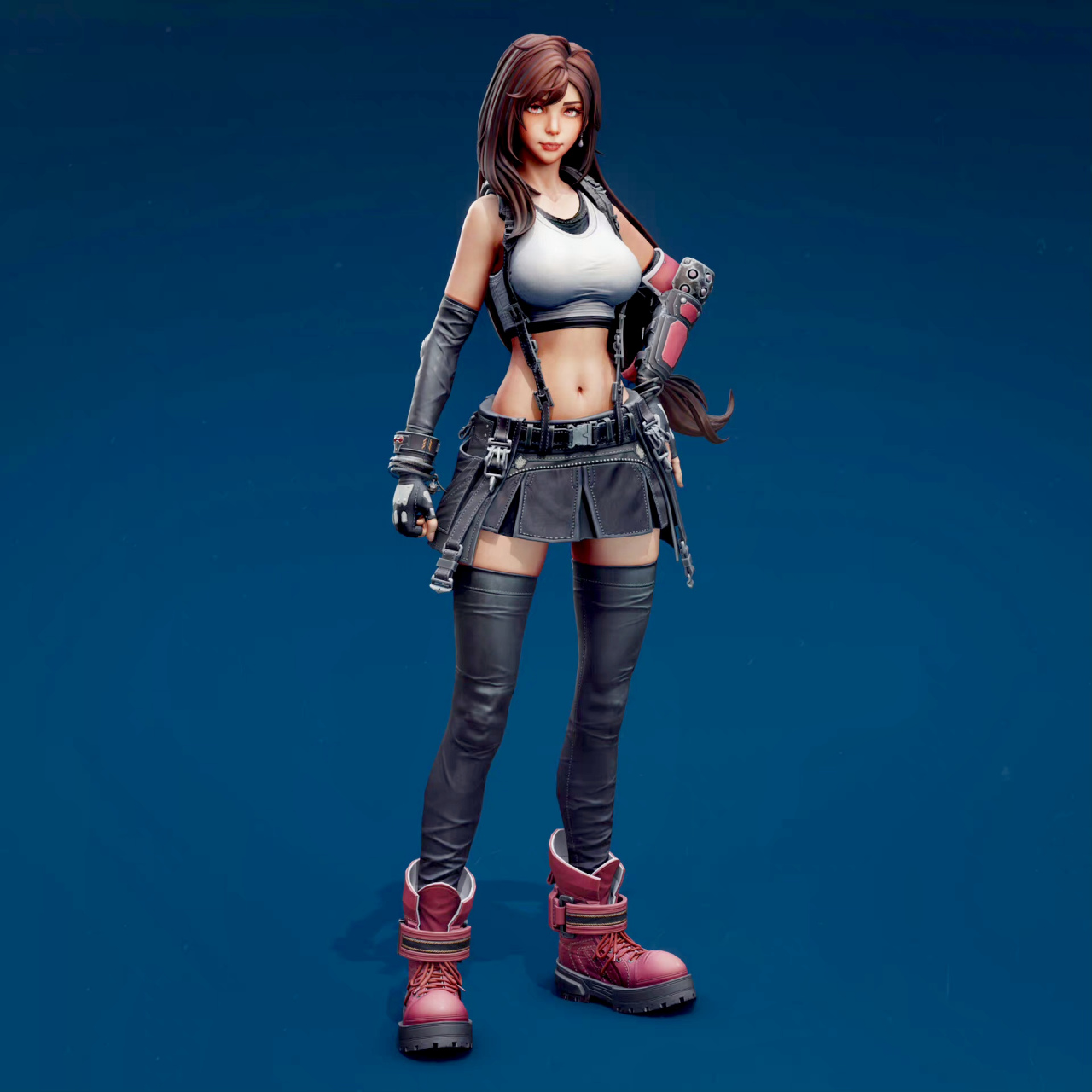 建模欣赏:蒂法,建模师won tian jing. #动漫# #模型# #最终幻想