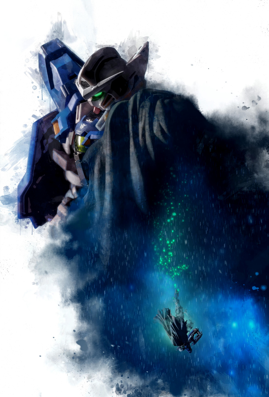 模型欣赏:机动战士高达00 mb能天使r1 与马甲e,by zorowonder森.