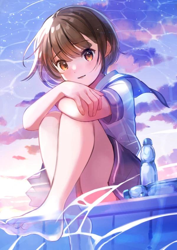 画师推荐:雪丸ぬん,蝴蝶飞上小萝莉的鼻尖