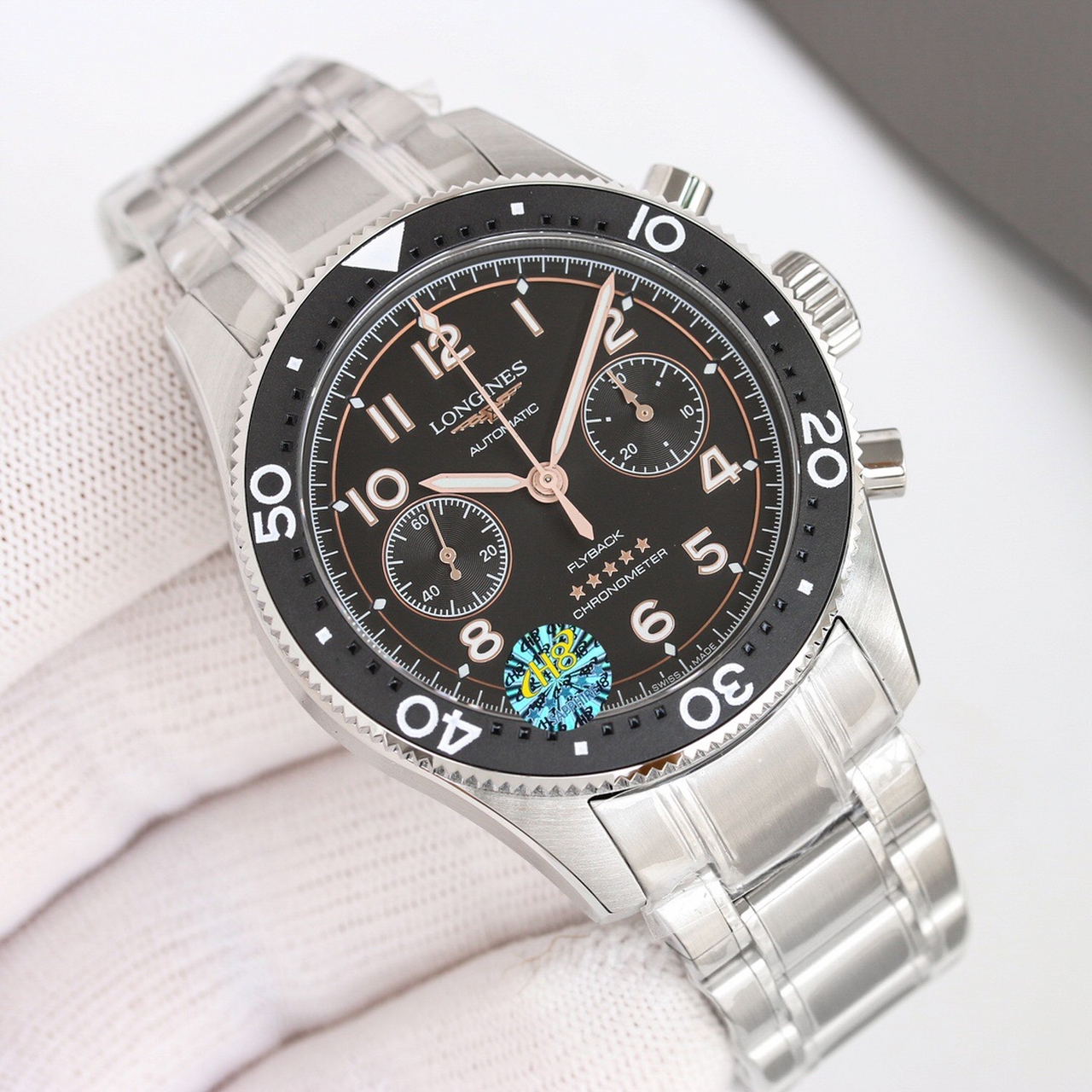 浪琴表先行者推出一款具备飞返计时腕表!蓝宝石lin134218玻璃镜面.