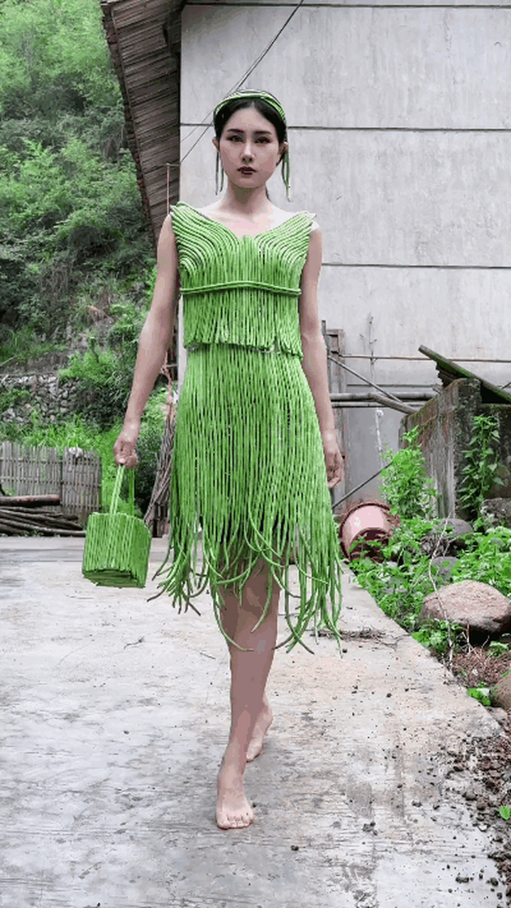 幽默搞笑文案,你见过蔬菜做成服装吗?