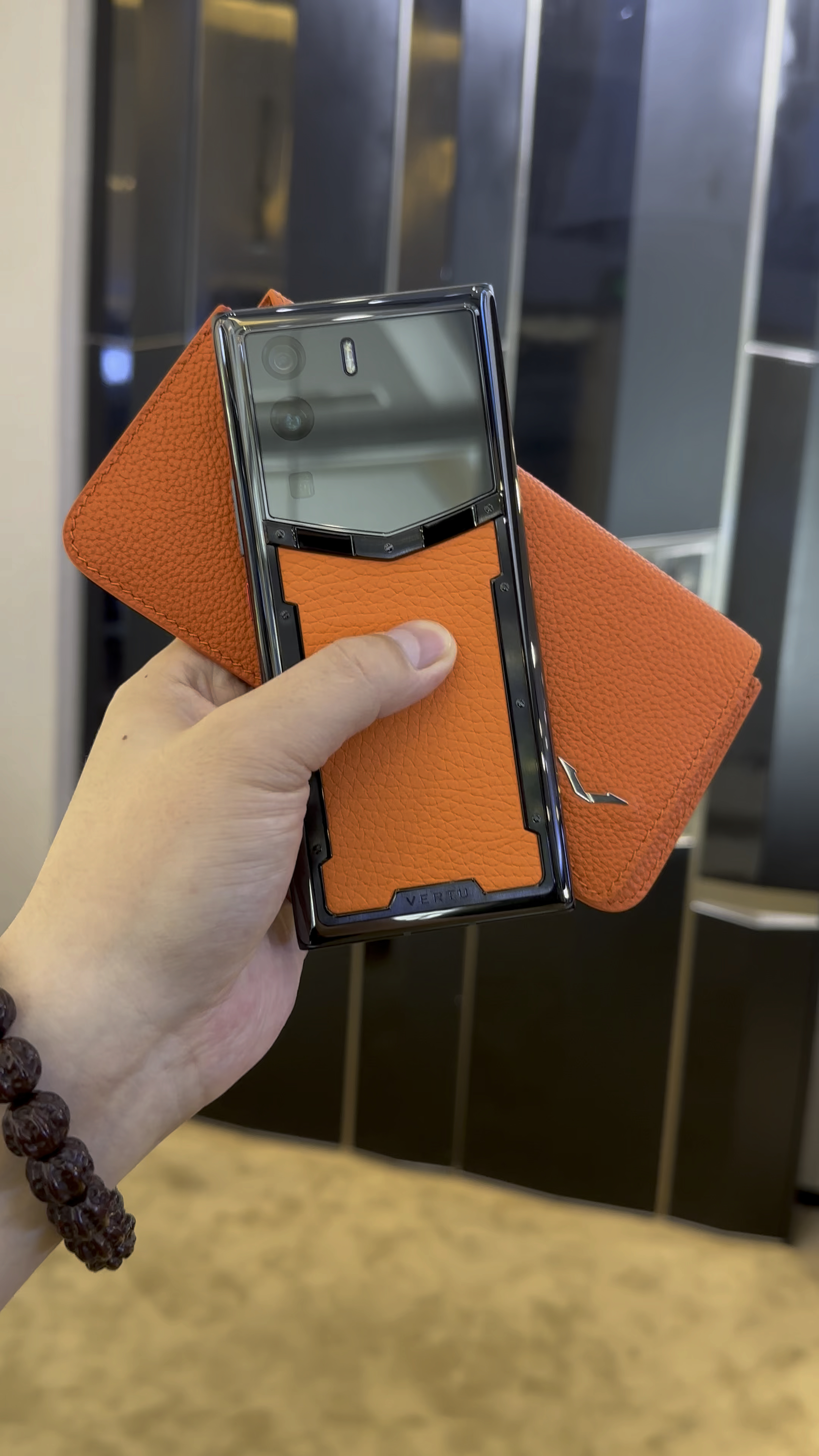 爱马仕橙小牛皮vertu威图手机2023新品5g