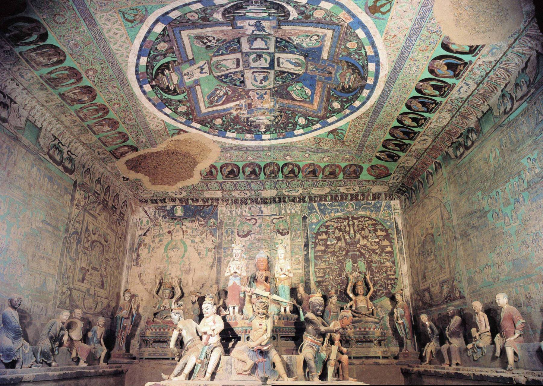 甘肃安西榆林窟第3窟内景(西夏)#佛像# #石窟