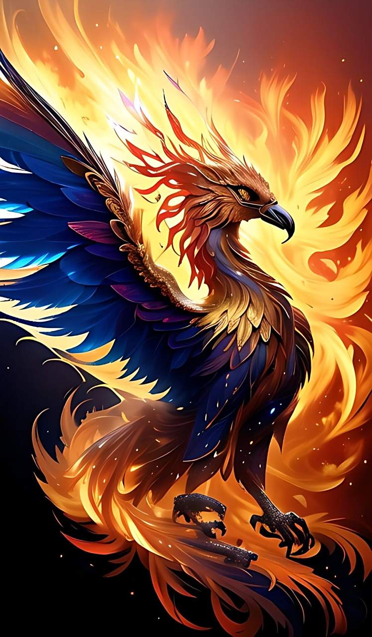 ai绘画神兽凤凰,美丽吉祥的神兽!刷到就是缘分,祝各位生活吉祥如意!
