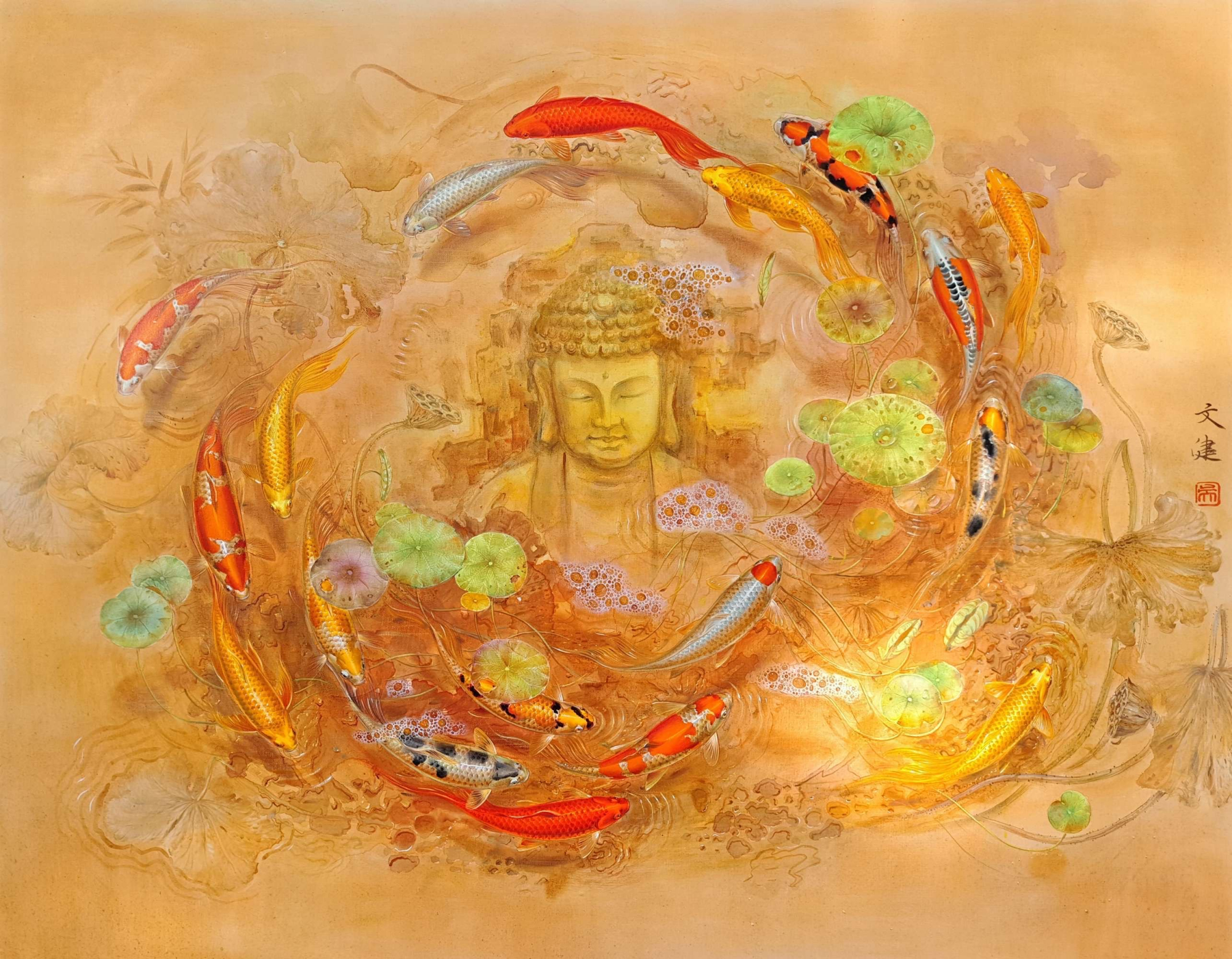 吴文健油画太极鱼作品集